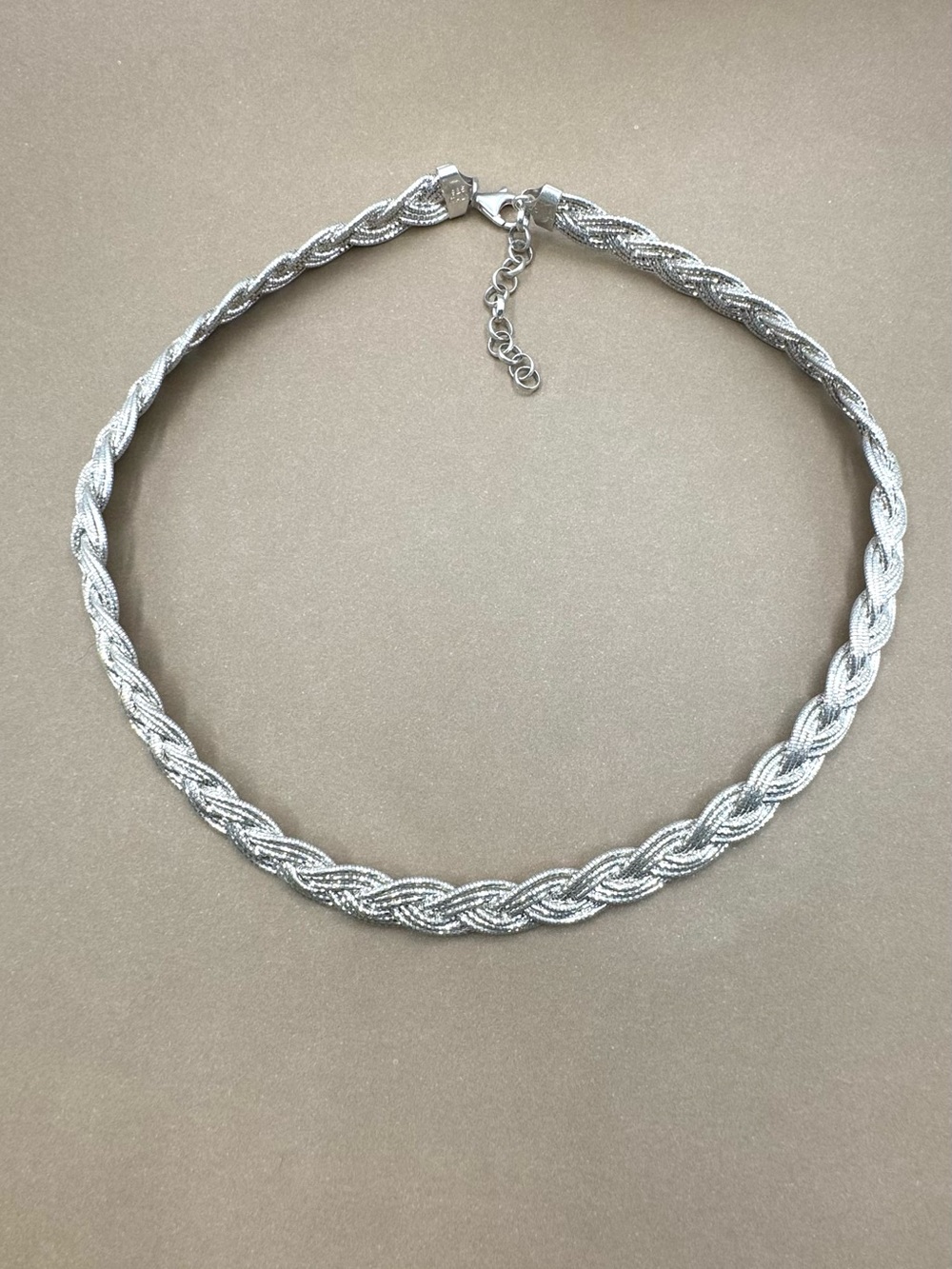 Vintage Milor Italy Sterling Silver Braided Adjustable Collar Necklace 19" - Picture 2 of 4